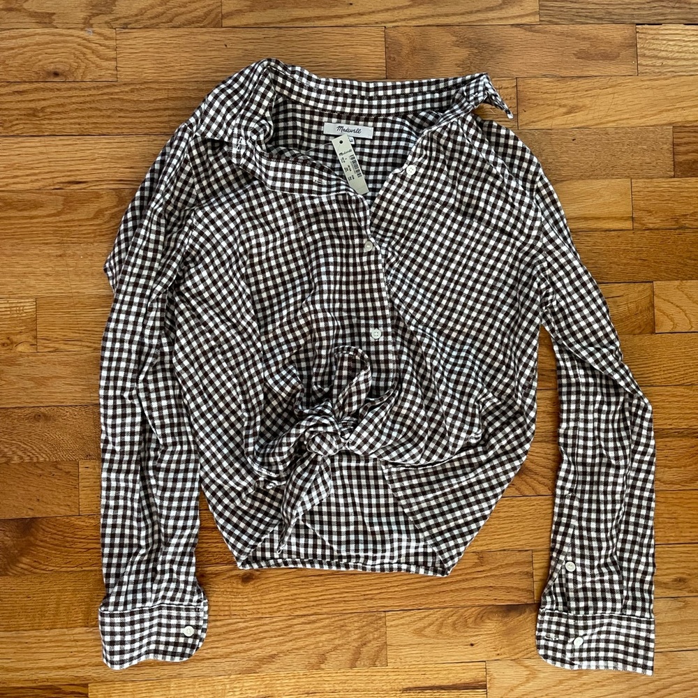 NWT Madewell Gingham Top